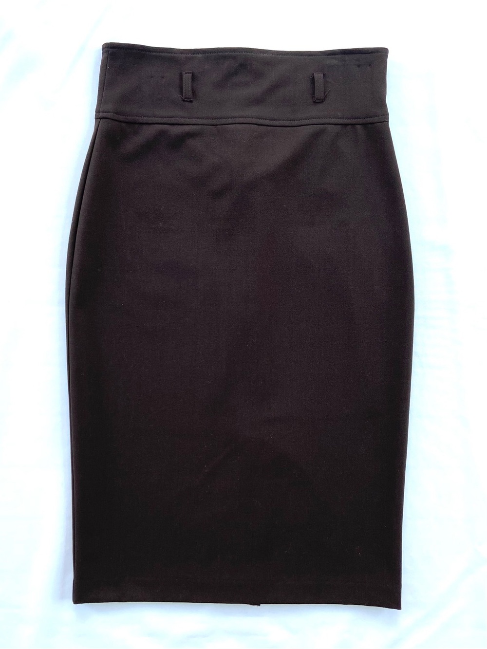 Vintage 90s Brown High Waist Pencil Midi Skirt Small Office Siren Downtown Girl